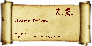 Klausz Roland névjegykártya