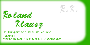 roland klausz business card